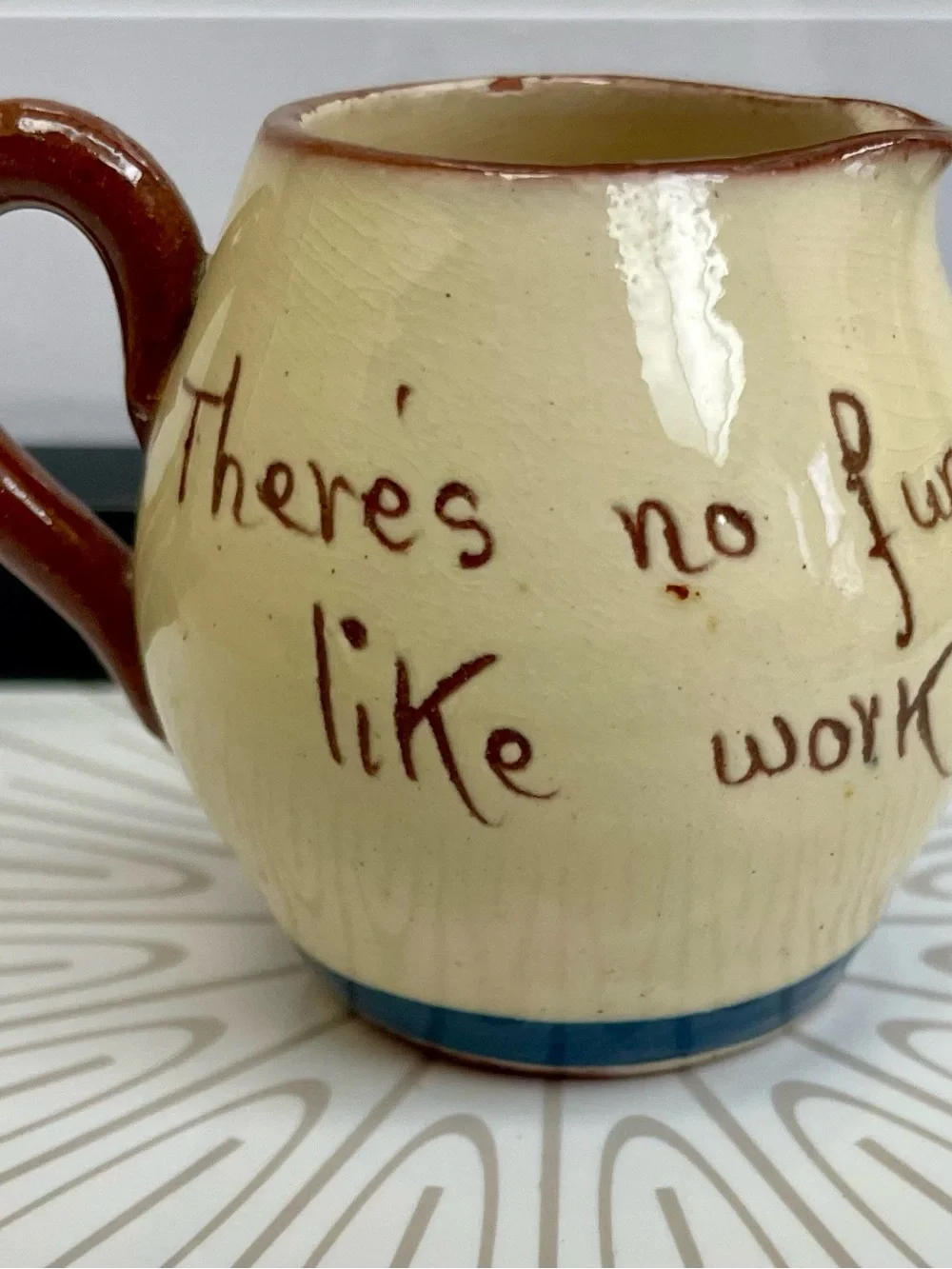 Torquay Watcombe Motto Ware  Made in England  Set of Two Small  Pitchers